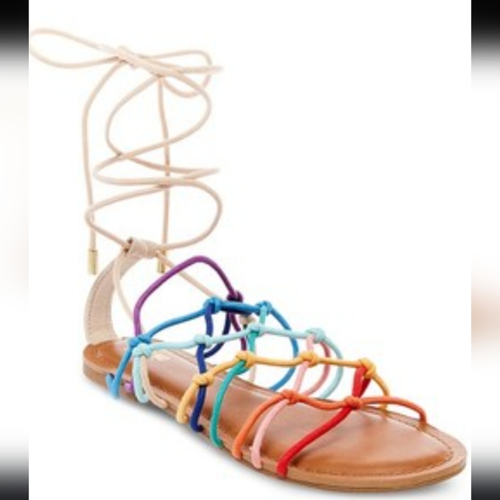 Mossimo rainbow Gladiator sandals, women size 9